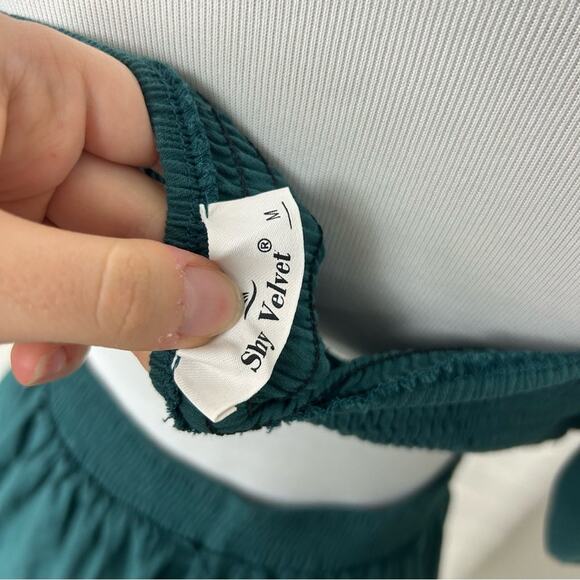 Amazon Green Teal Open Back Side Cut Outs Casual Summer Dress Size M - Picture 11 of 12